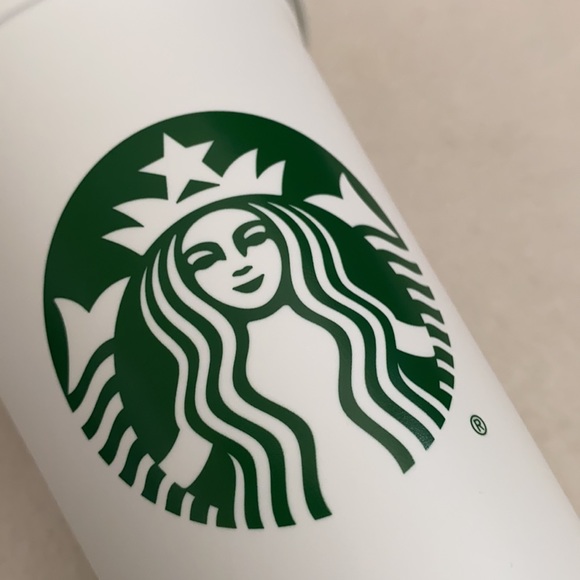 {NWOT} Starbucks | Reusable Coffee Mug Water Cup Plastic White/Green 16oz Grande - Picture 2 of 15